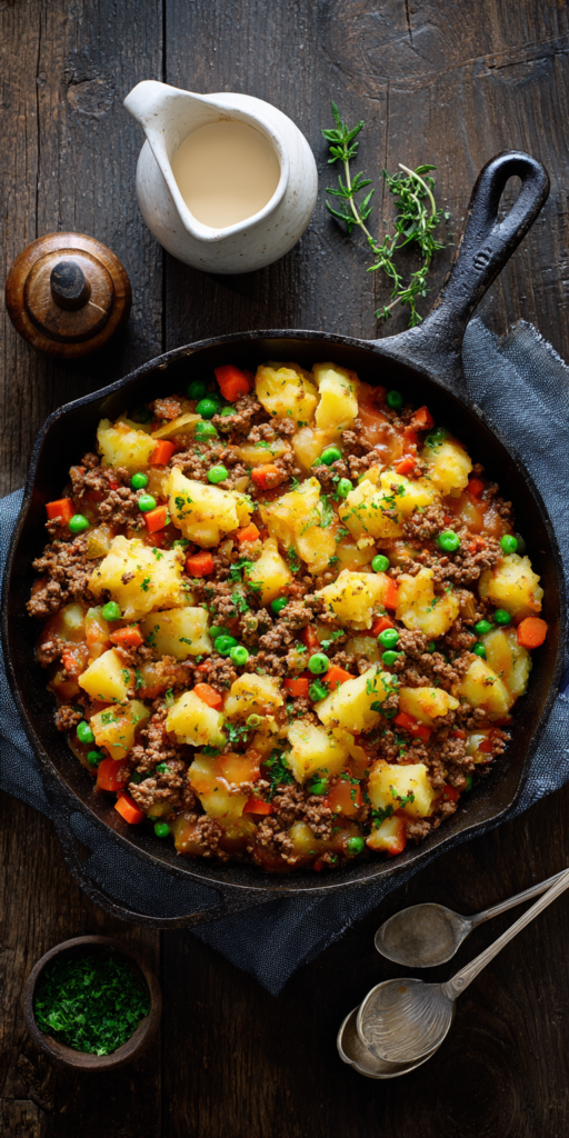 Cottage Pie-Style Ground Beef & Potato Skillet Recipe