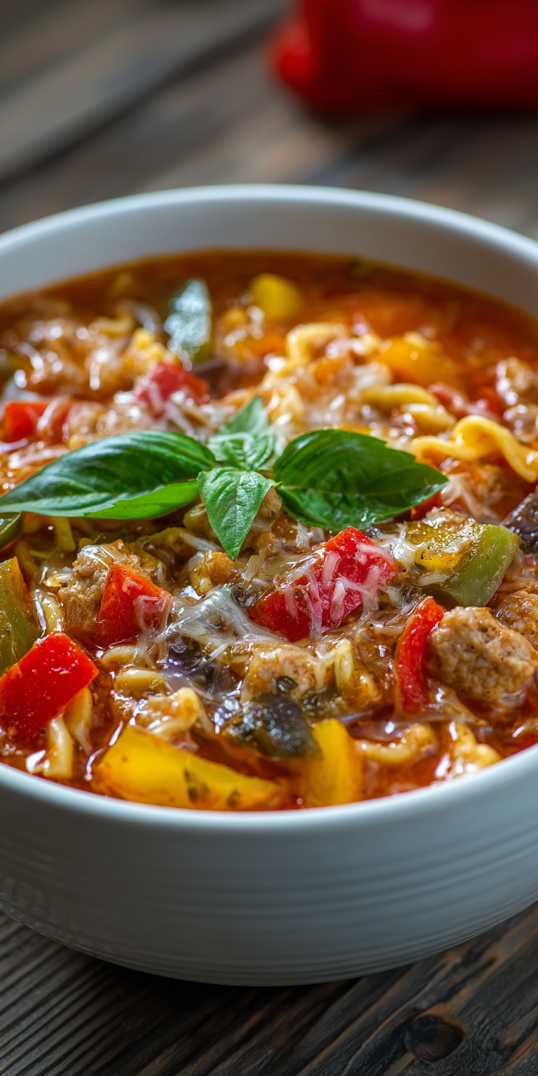 Italian Sausage & Bell Pepper Lasagna Soup Recipe