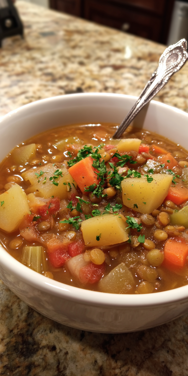Hearty Lentil Potato Soup Recipe
