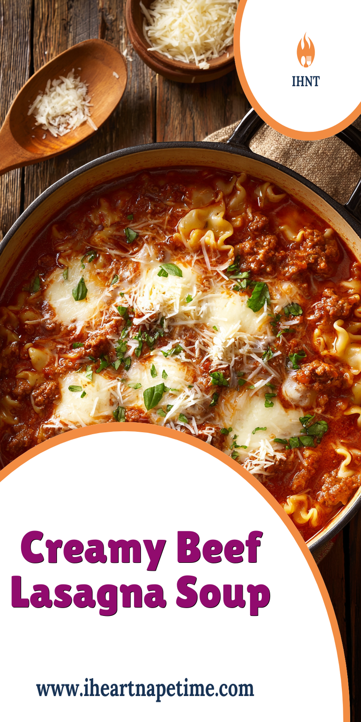Creamy Beef Lasagna Soup Recipe | Easy One-Pot Dinner Idea served warm with cozy spices