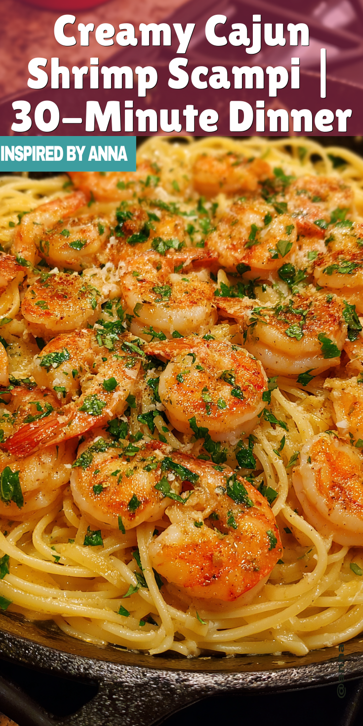 Creamy Cajun Shrimp Scampi | 30-Minute Dinner served warm with cozy spices