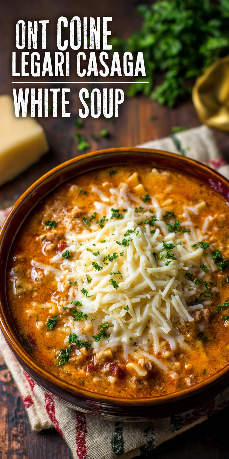 One-Pot White Cheddar Lasagna Soup Recipe