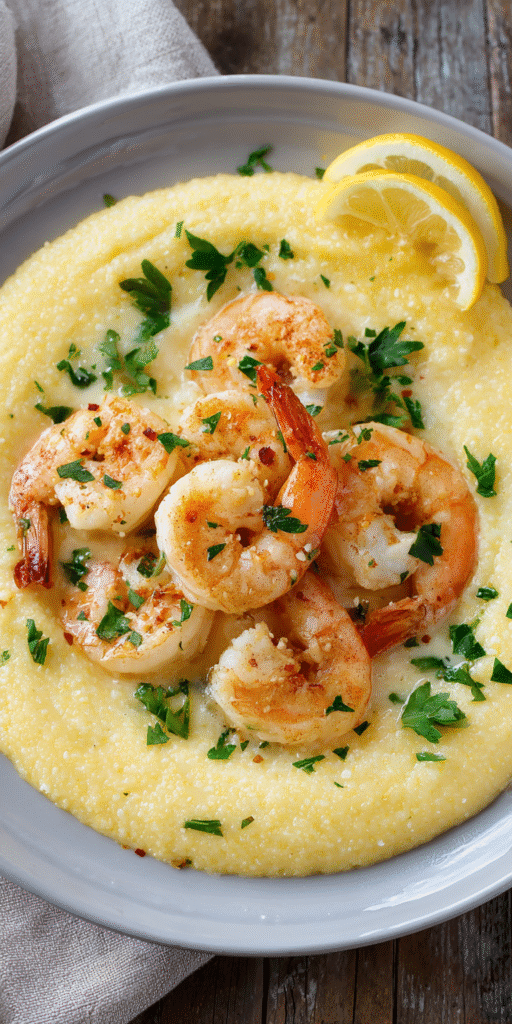 Shrimp Scampi Over Creamy Polenta Recipe