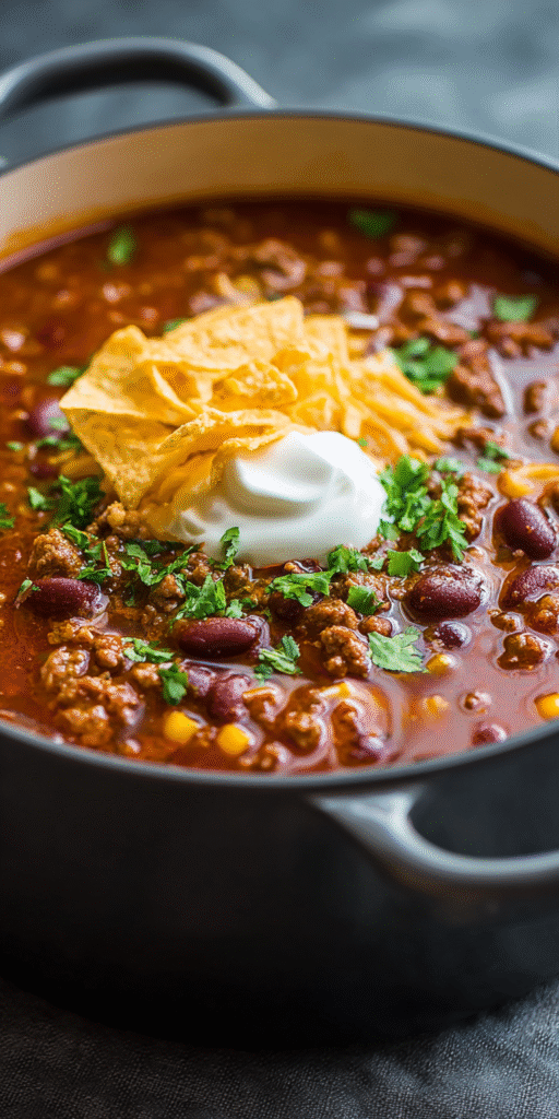Easy 7 Can Ground Beef Taco Soup Recipe
