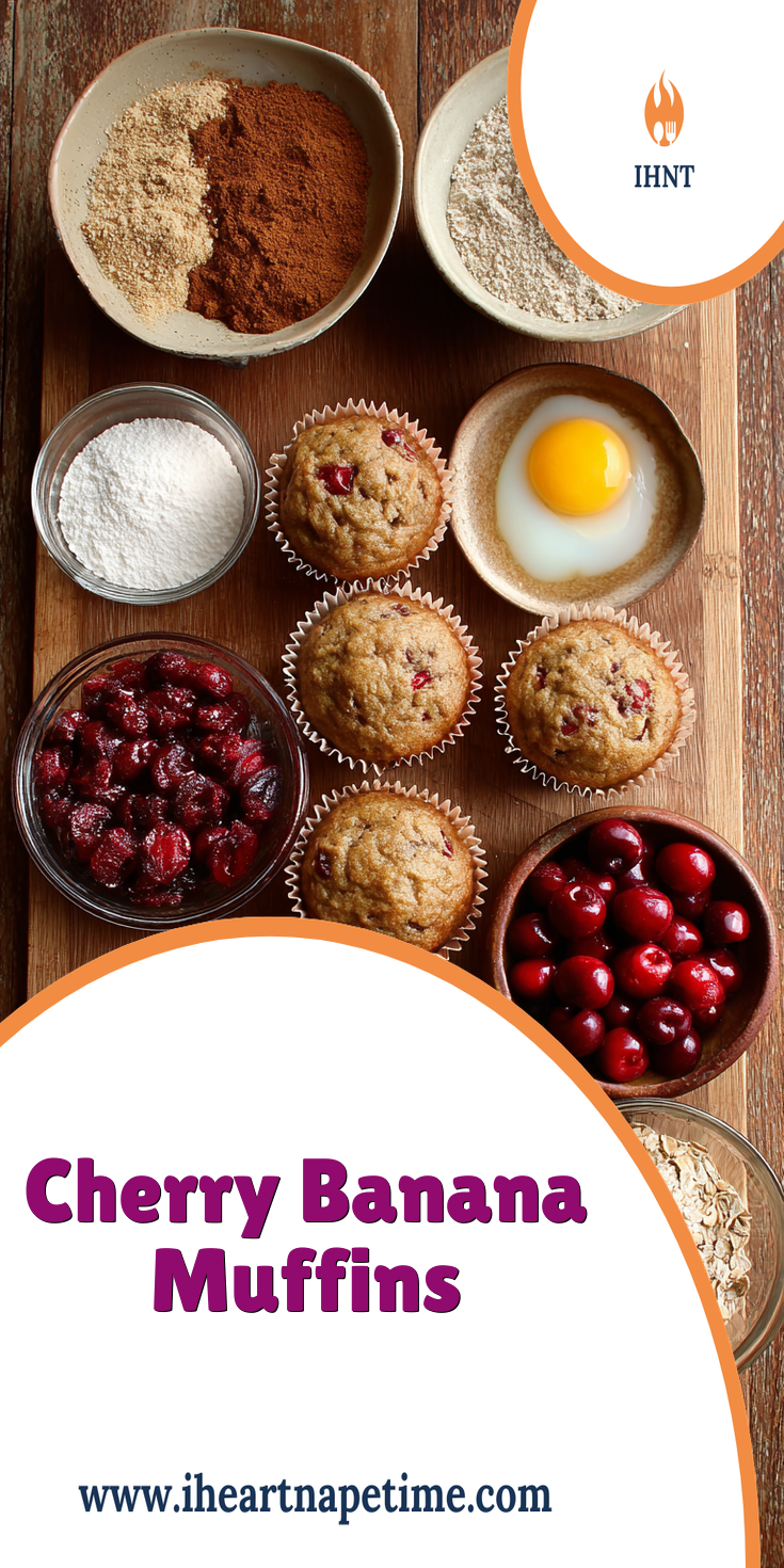 Easy Cherry Banana Muffins Recipe served warm with cozy spices