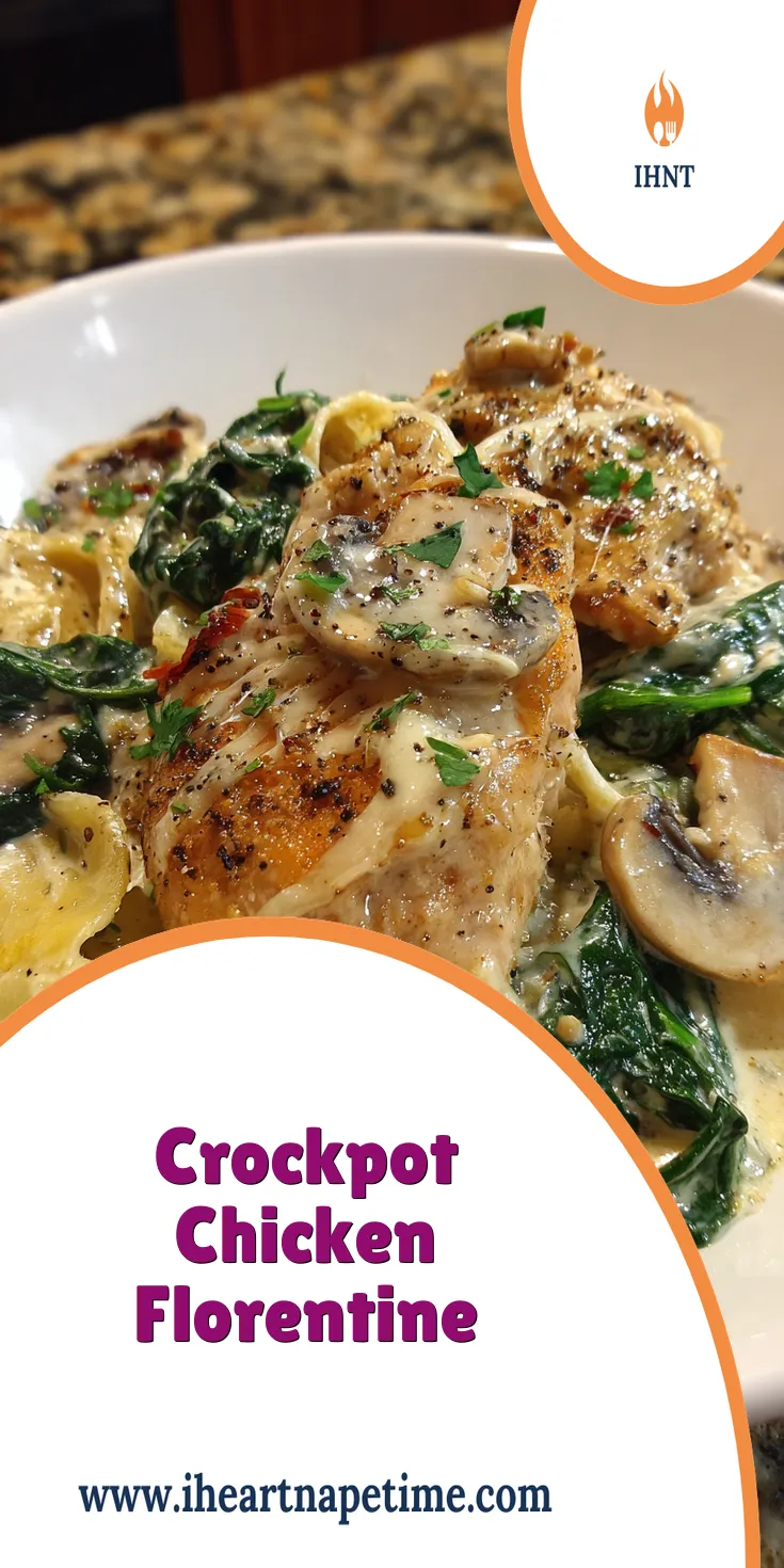 Easy Crockpot Chicken Florentine Recipe served warm with cozy spices