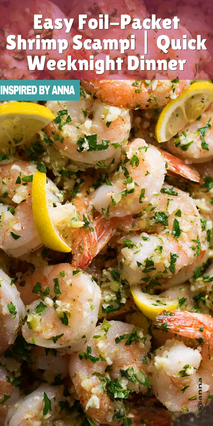 Easy Foil-Packet Shrimp Scampi | Quick Weeknight Dinner served warm with cozy spices