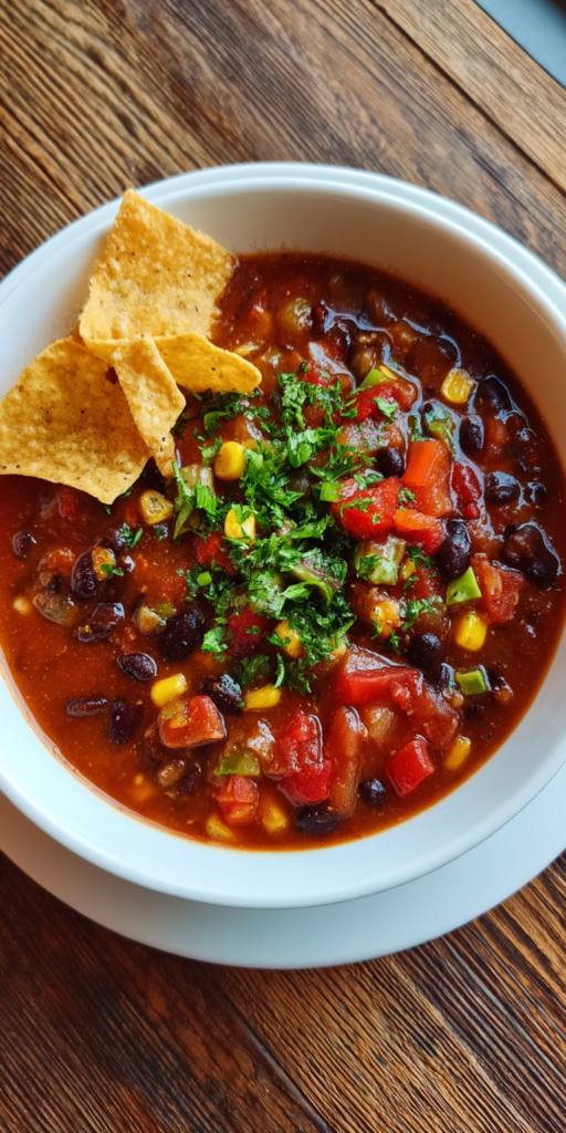 Southwest Black Bean Taco Soup Recipe
