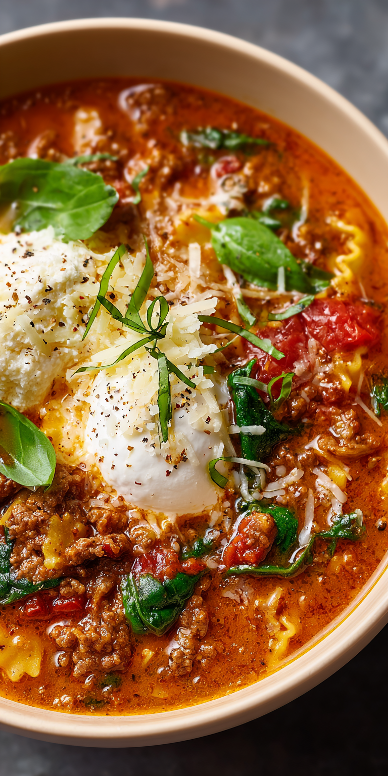 Freezer-Friendly Lasagna Soup Recipe