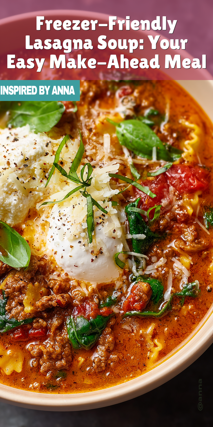 Freezer-Friendly Lasagna Soup: Your Easy Make-Ahead Meal served warm with cozy spices
