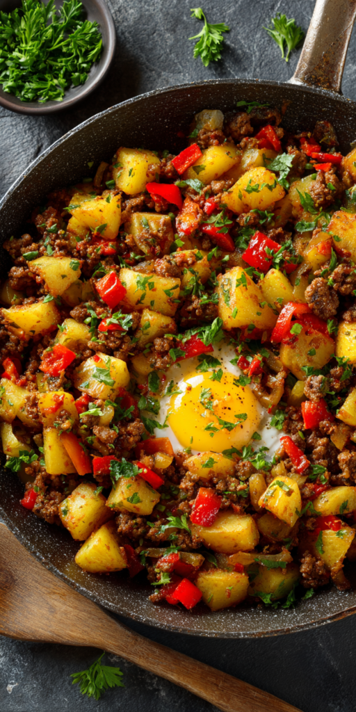 Ground Beef & Potato Breakfast Hash Recipe