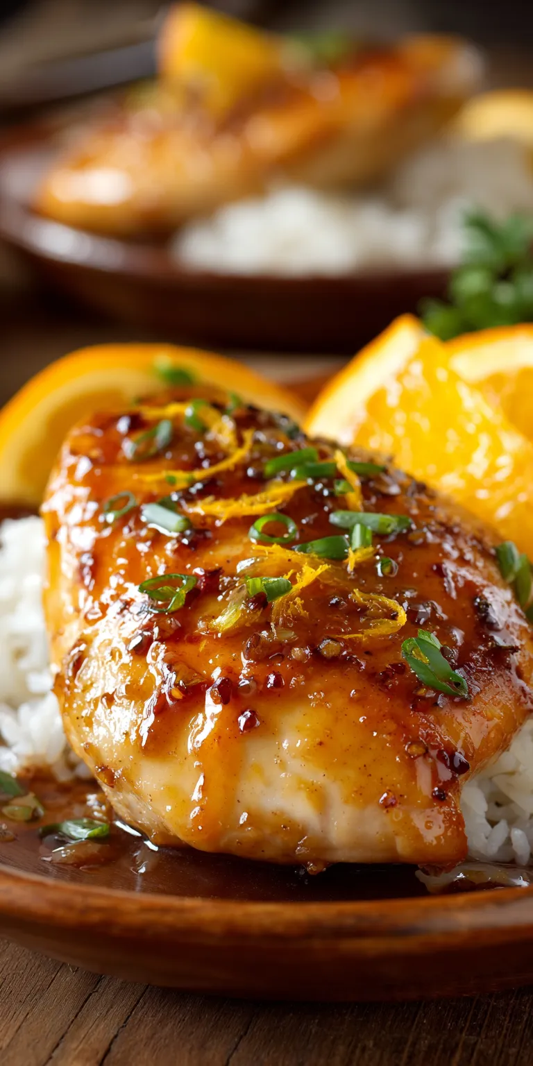 Orange-Glazed Chicken Breasts served warm with cozy spices