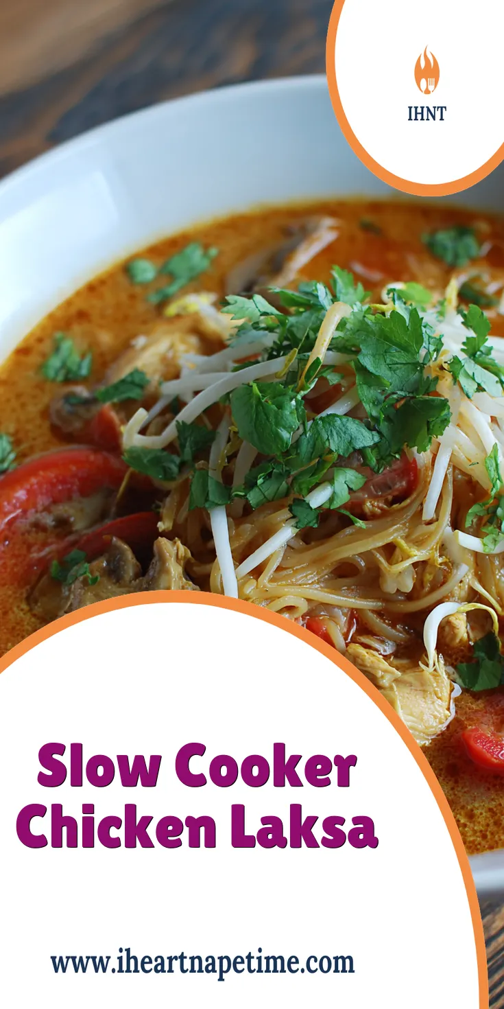Slow Cooker Chicken Laksa Recipe - Easy Asian Dinner Idea served warm with cozy spices