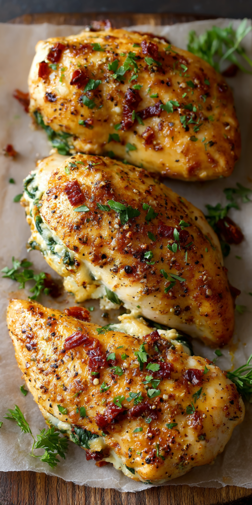 Tuscan Sun-Dried Tomato Stuffed Chicken Recipe