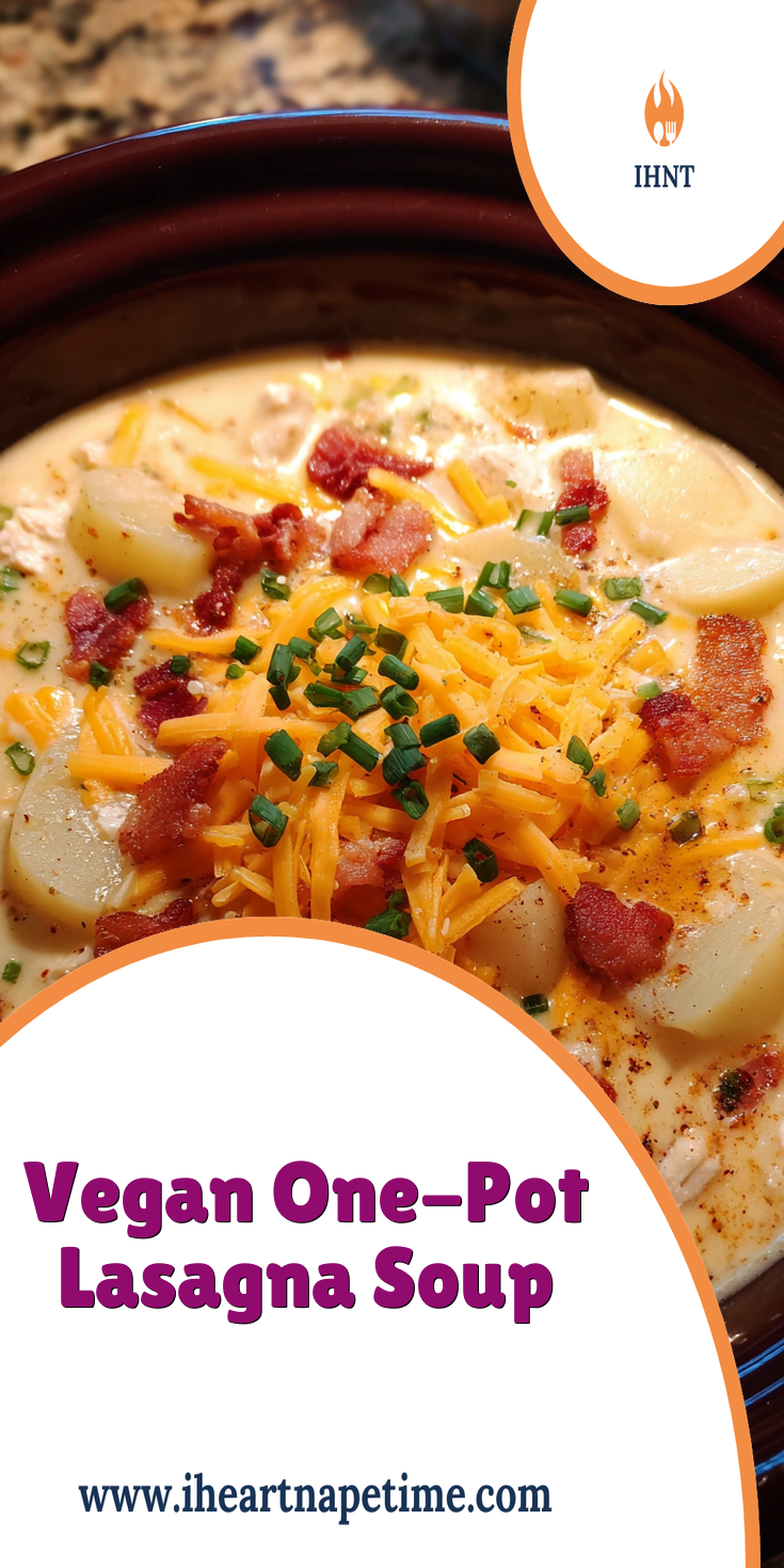 Vegan One-Pot Lasagna Soup Recipe (Easy & Cozy!) served warm with cozy spices