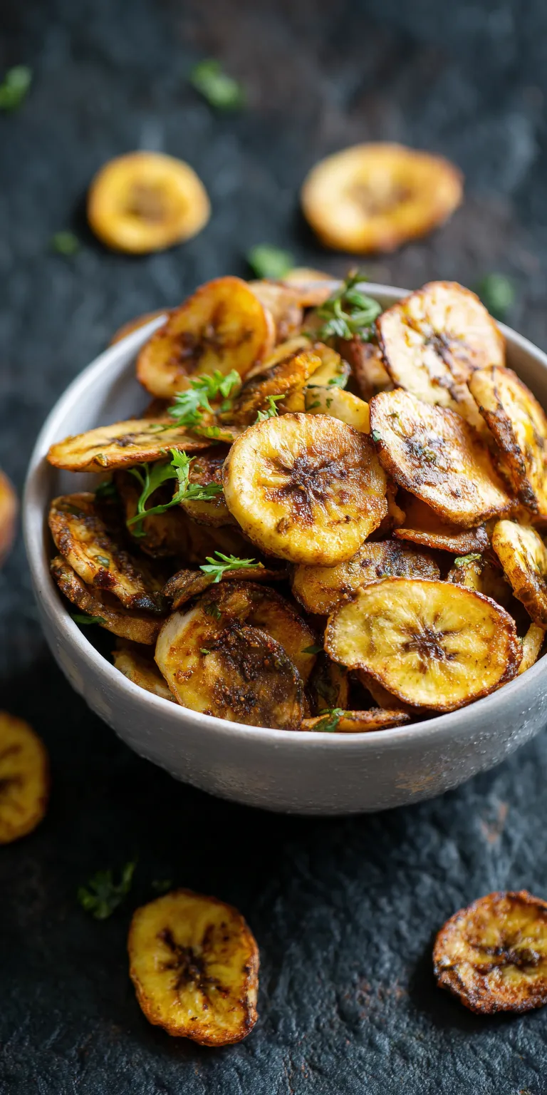 Chili Lime Spiced Air Fryer Banana Chips served warm with cozy spices