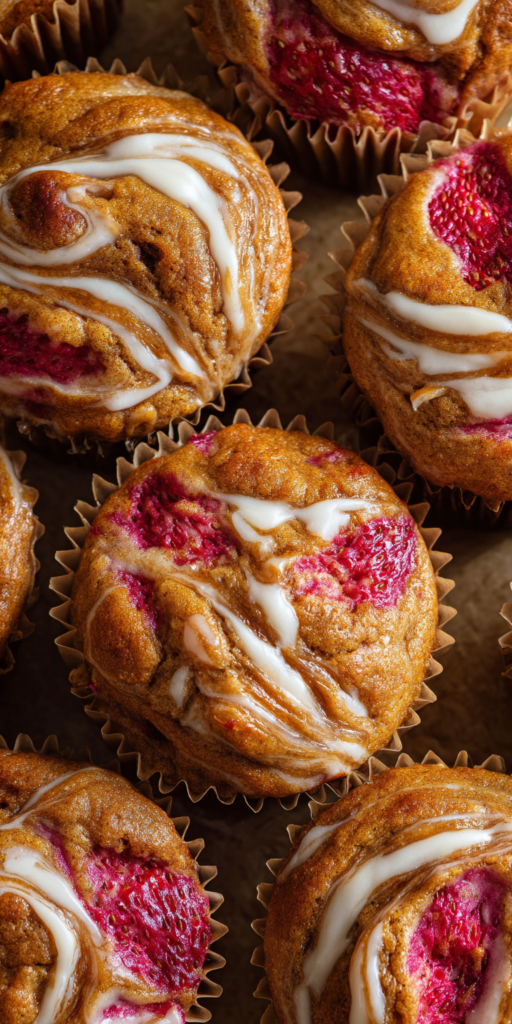 Cream Cheese Swirl Pumpkin Banana Strawberry Muffins Recipe