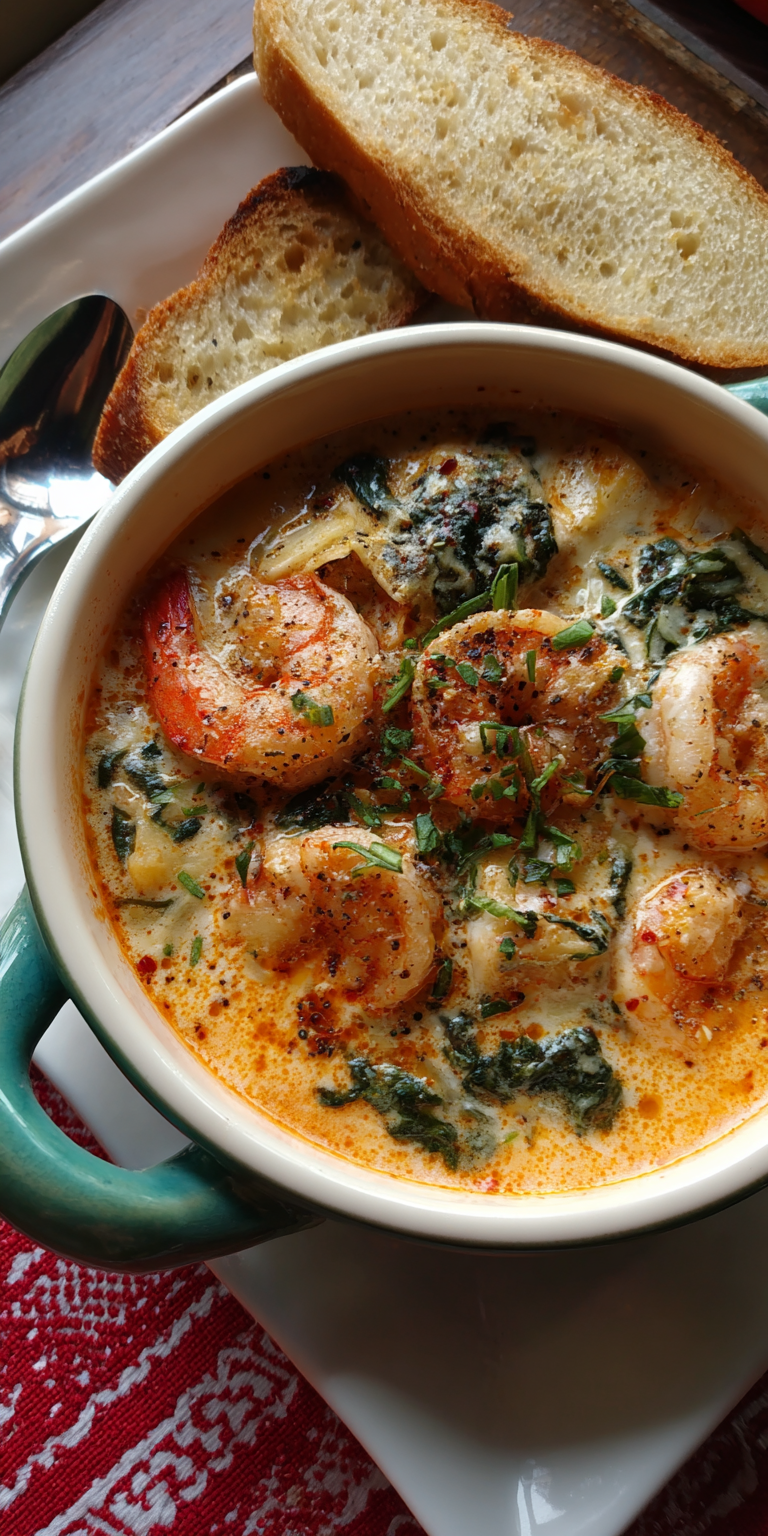 Lemon Ricotta & Spinach Shrimp Lasagna Soup Recipe