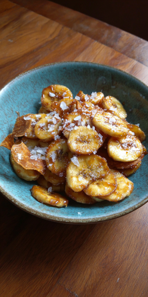 Salted Caramel & Sea Salt Air Fryer Banana Chips Recipe