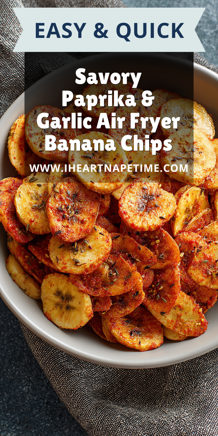 Savory Paprika & Garlic Air Fryer Banana Chips served warm with cozy spices