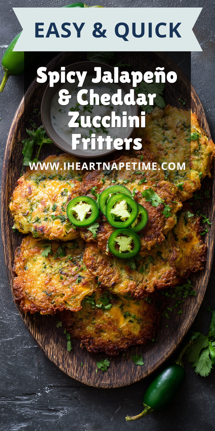 Spicy Jalapeño & Cheddar Zucchini Fritters served warm with cozy spices