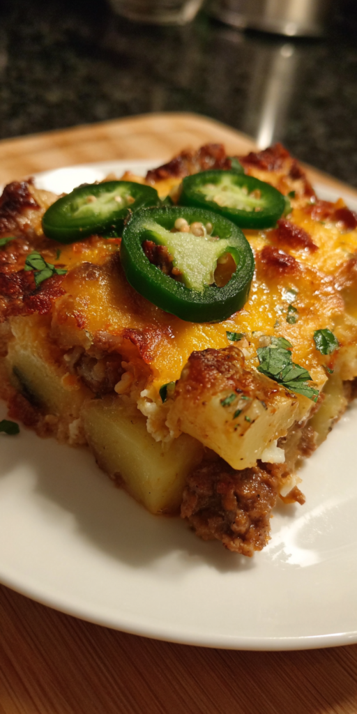 Spicy Jalapeño Popper Beef & Potato Casserole Recipe