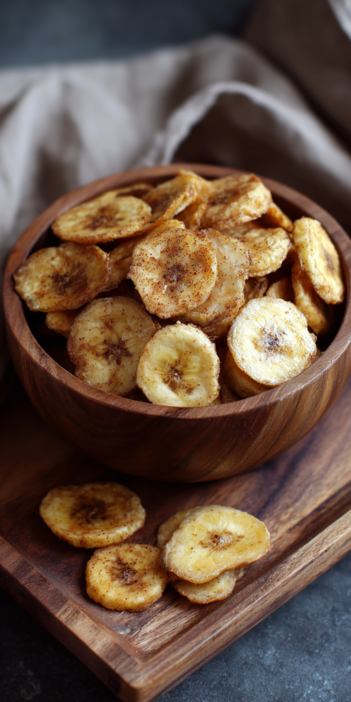 Sugar-Free Cinnamon Air Fryer Banana Chips Recipe
