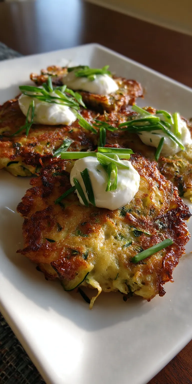 Three-Cheese (Mozzarella, Ricotta, Parm) Zucchini Fritters served warm with cozy spices