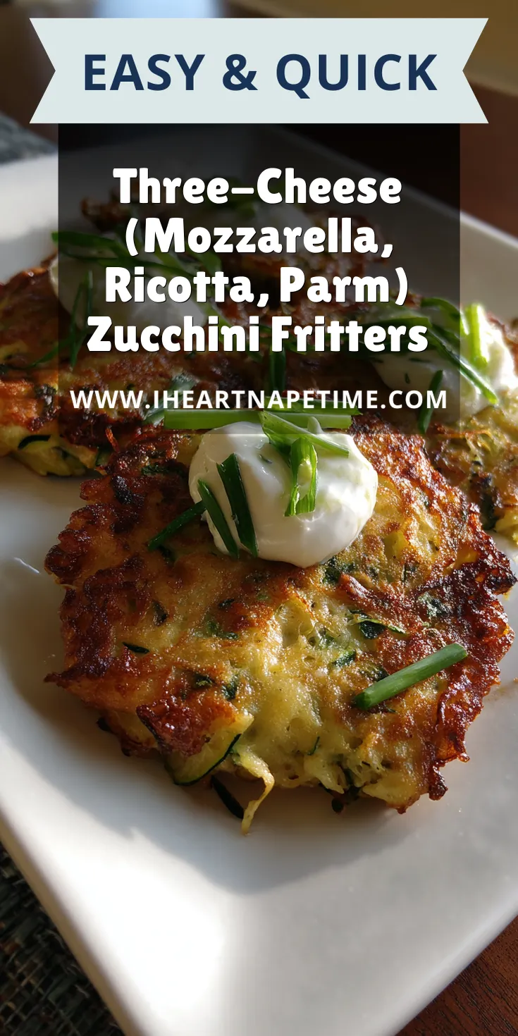 Three-Cheese (Mozzarella, Ricotta, Parm) Zucchini Fritters served warm with cozy spices