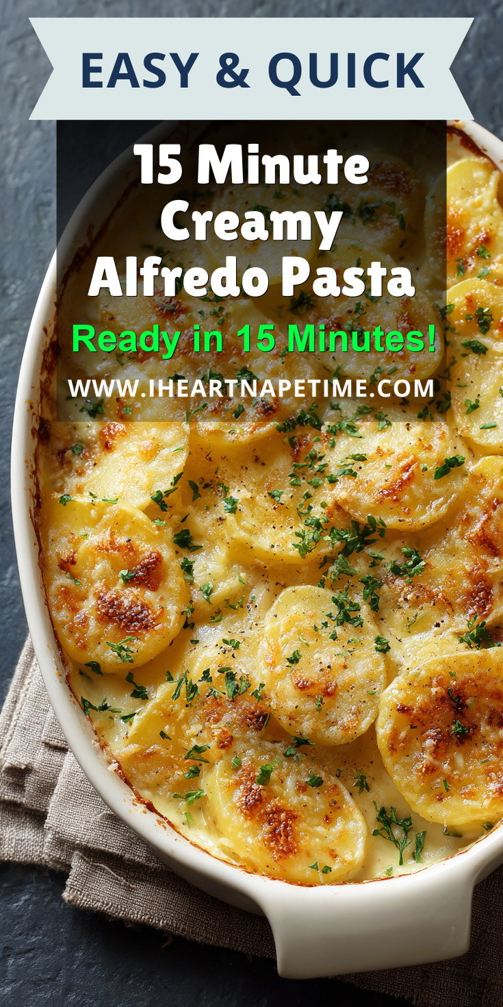 15 Minute Creamy Alfredo Pasta served warm with cozy spices