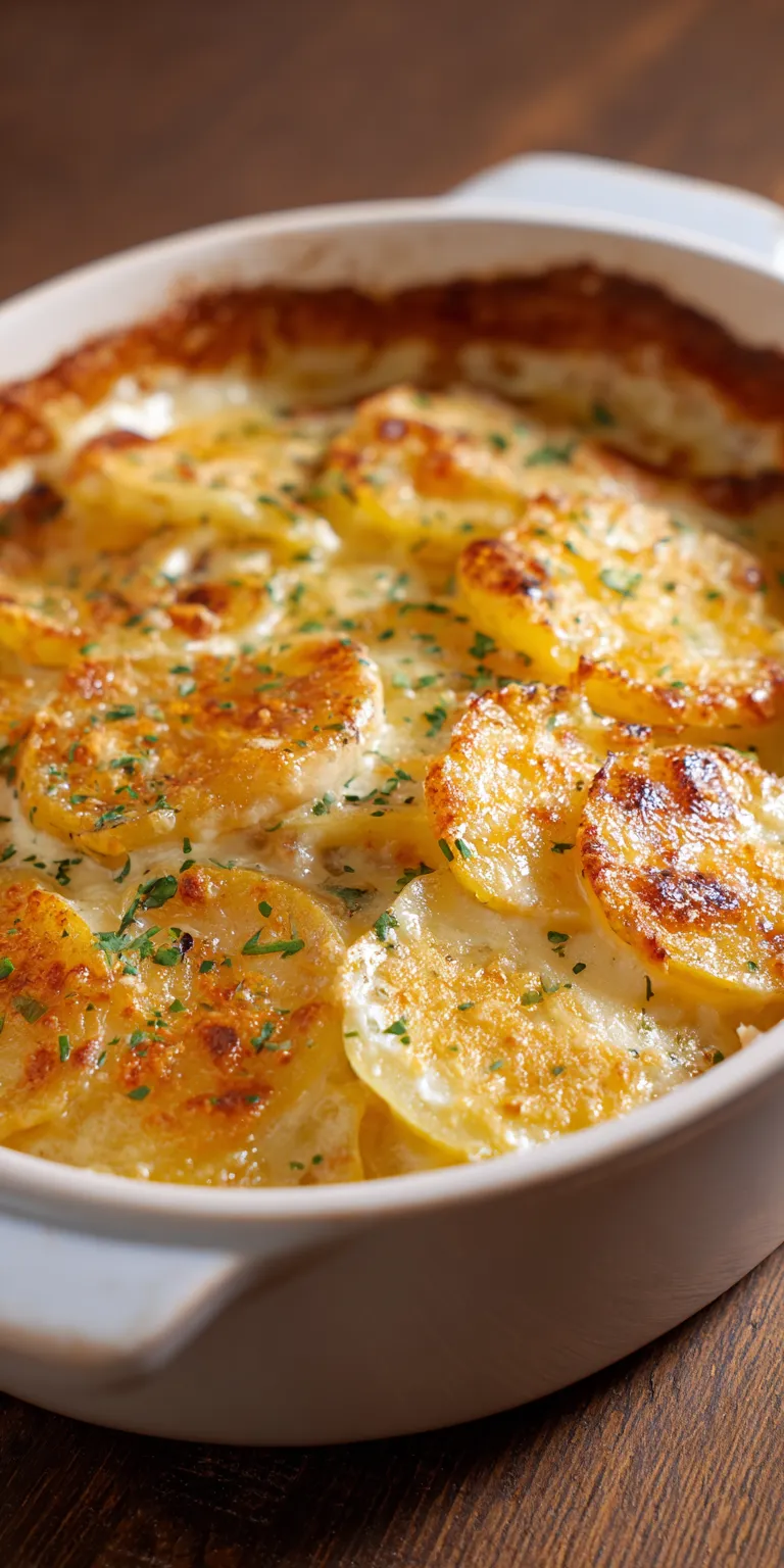 Air Fryer Scalloped Potatoes Easy served warm with cozy spices