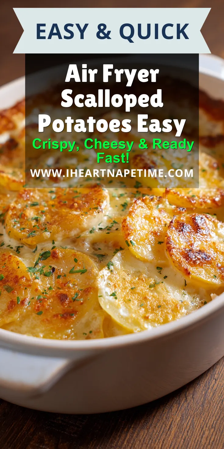 Air Fryer Scalloped Potatoes Easy served warm with cozy spices