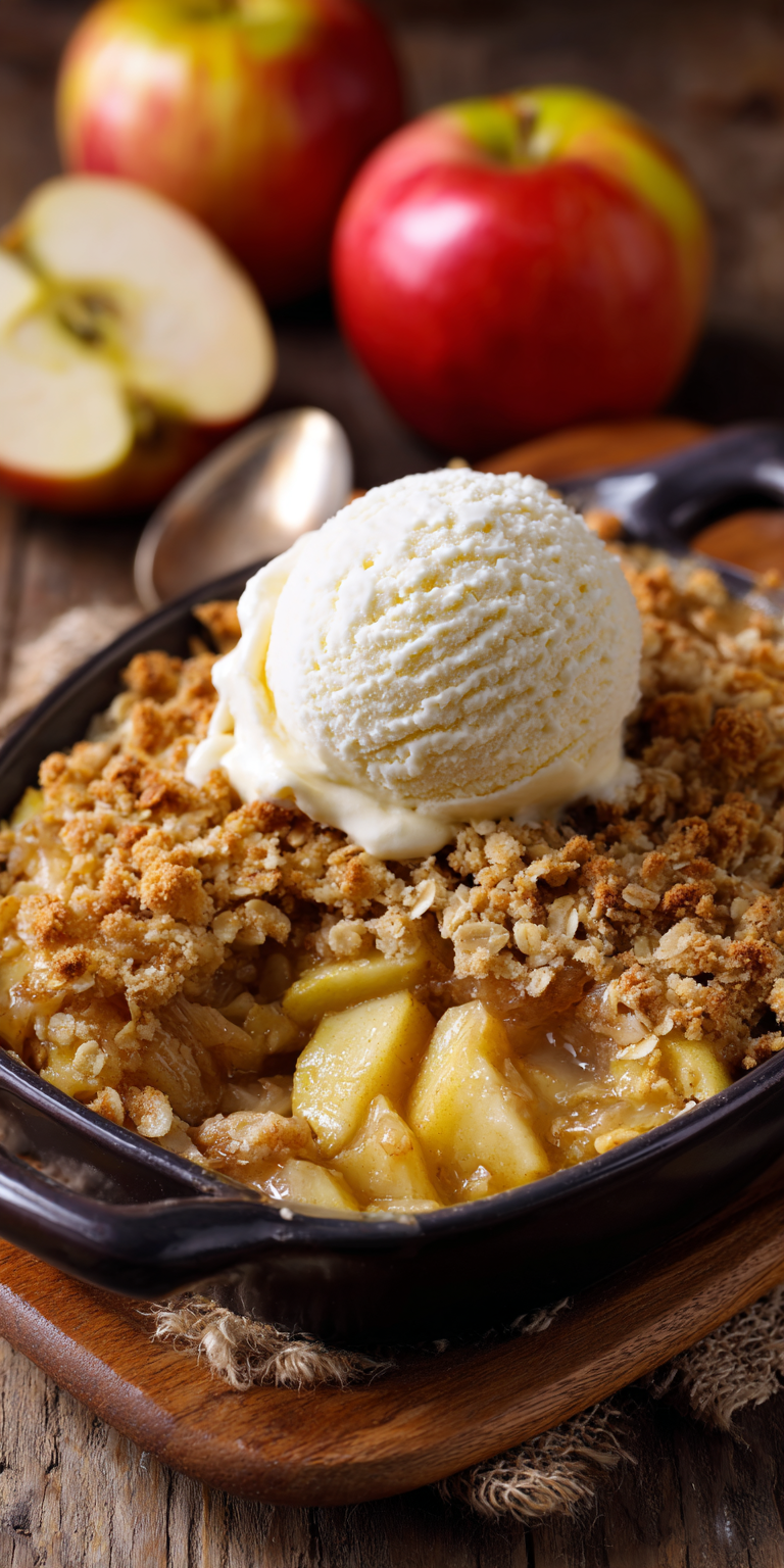 Apple Crisp a la Mode Dessert Recipe