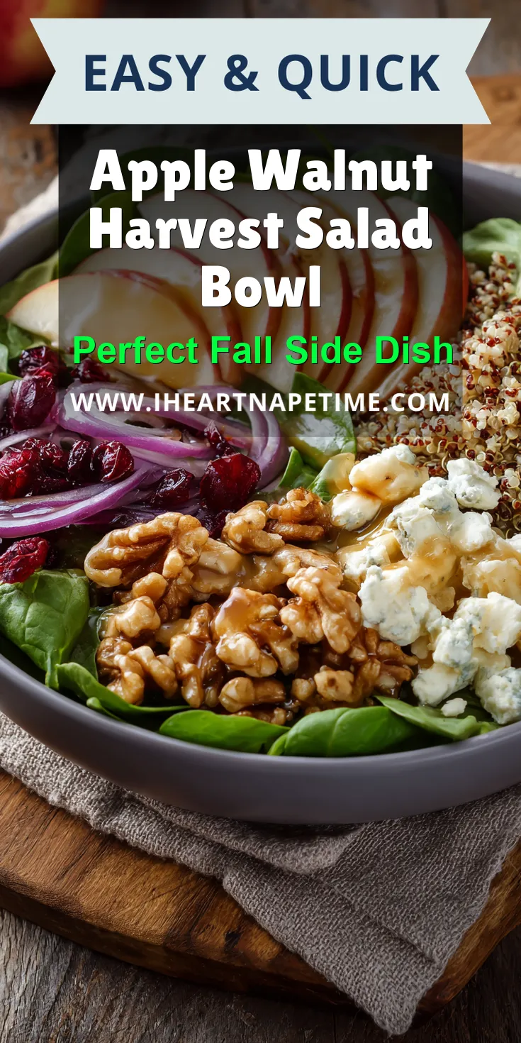 Apple Walnut Harvest Salad Bowl served warm with cozy spices