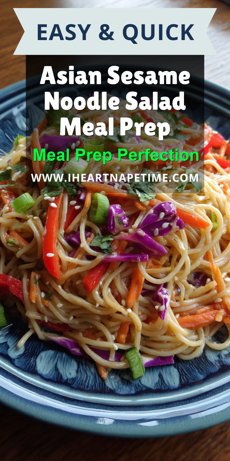 Asian Sesame Noodle Salad Meal Prep served warm with cozy spices