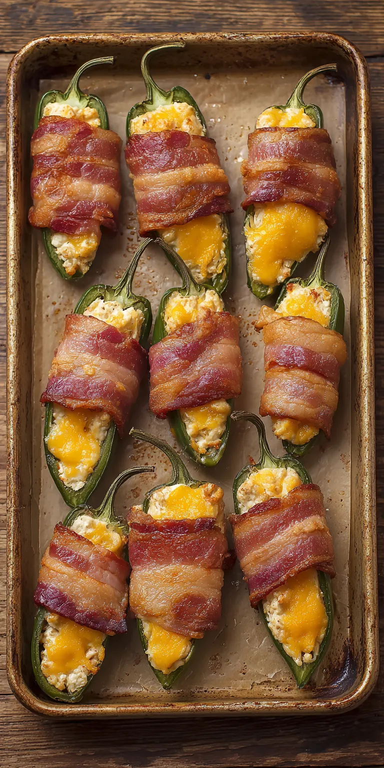Bacon Wrapped Jalapeno Poppers served warm with cozy spices