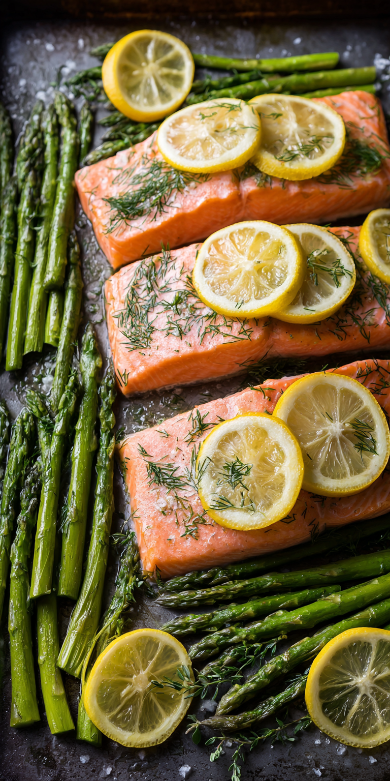 Baked Salmon with Asparagus Seafood served warm with cozy spices
