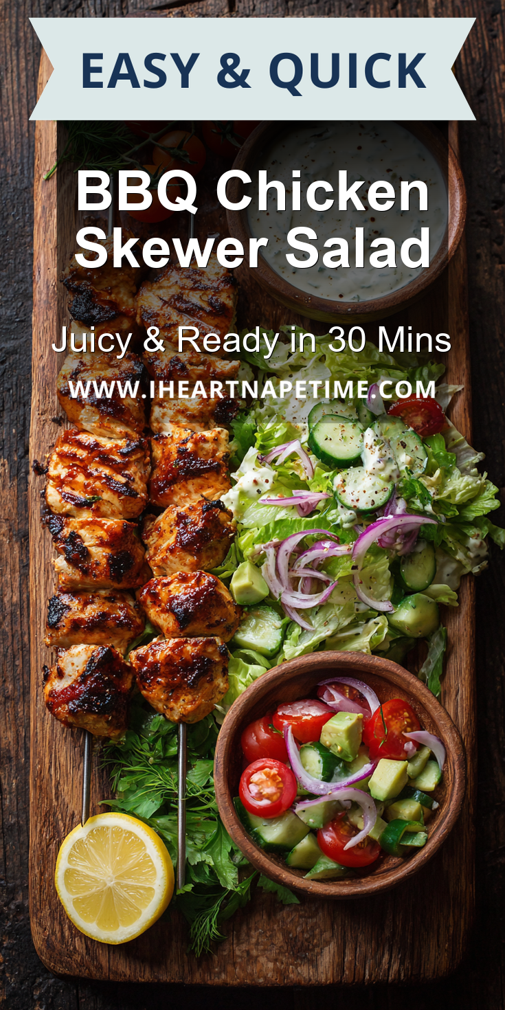 BBQ Chicken Skewer Salad served warm with cozy spices