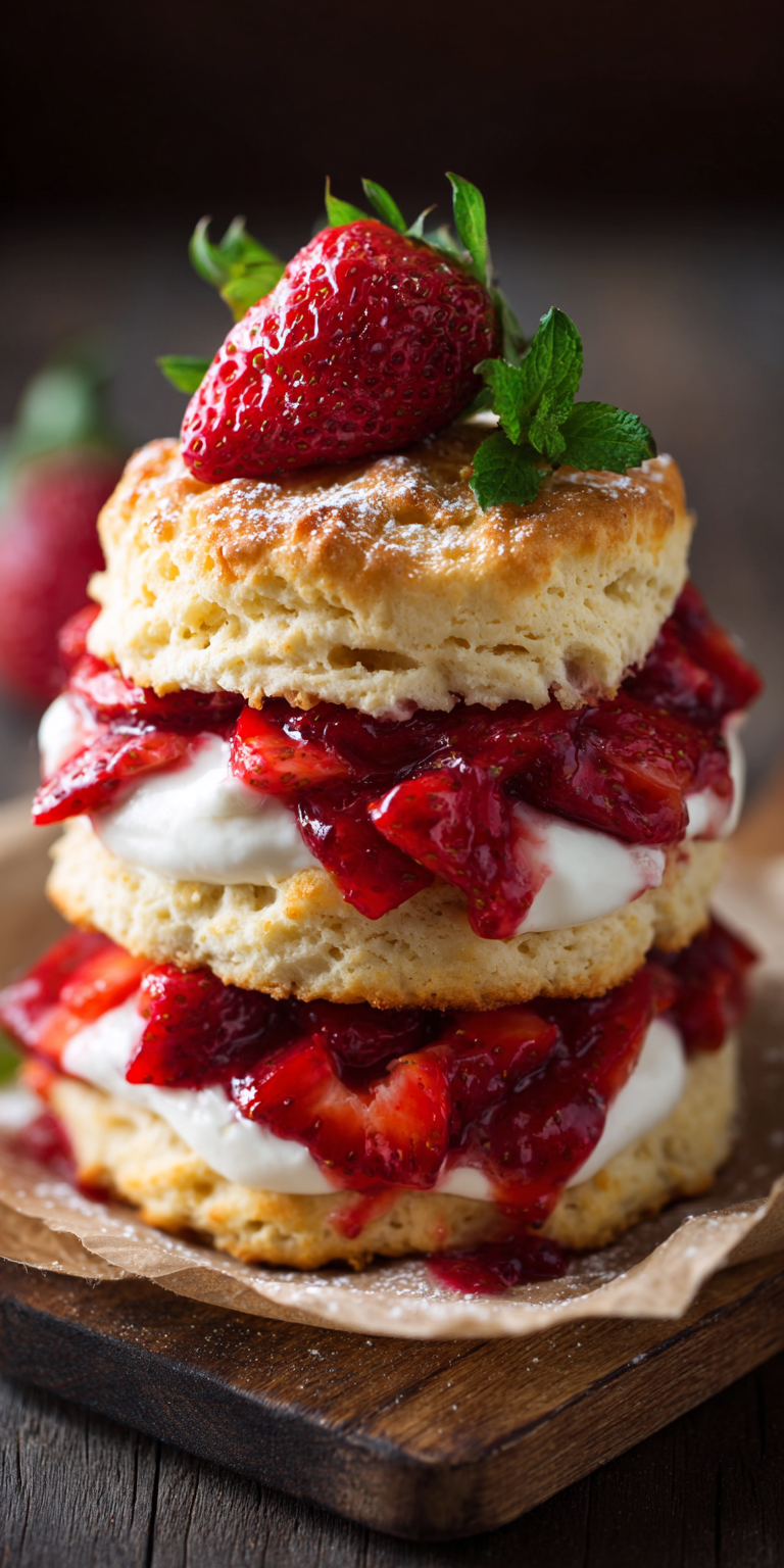 Bisquick Strawberry Shortcake Recipe served warm with cozy spices