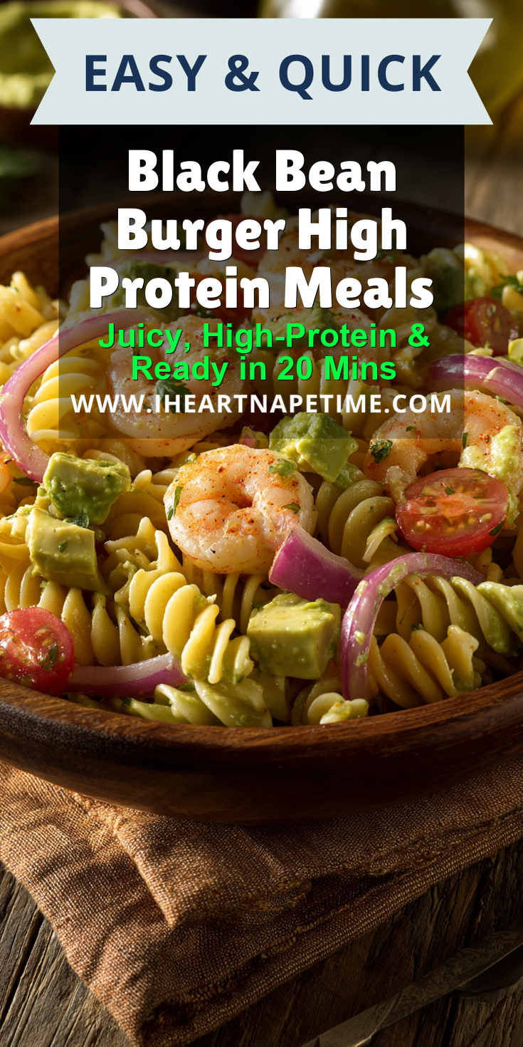 Black Bean Burger High Protein Meals served warm with cozy spices