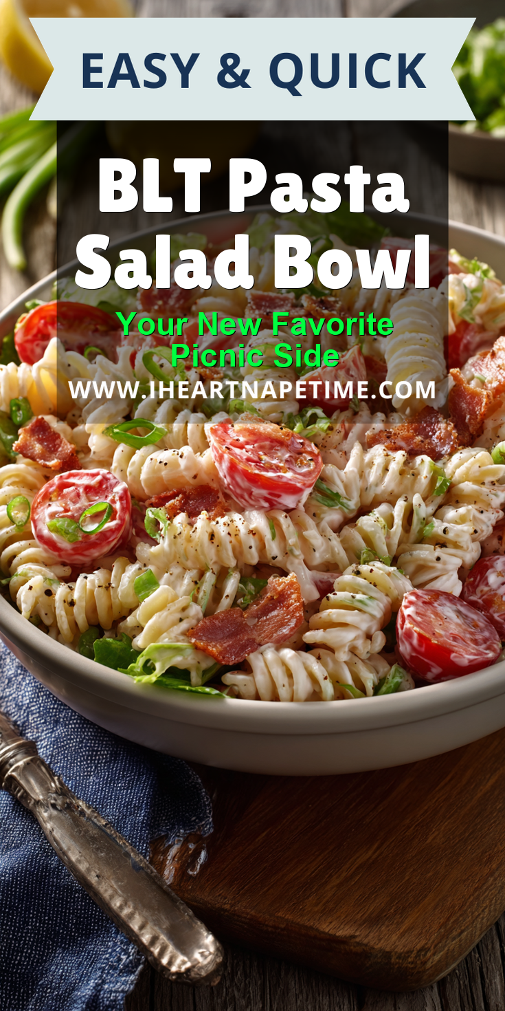 BLT Pasta Salad Bowl served warm with cozy spices