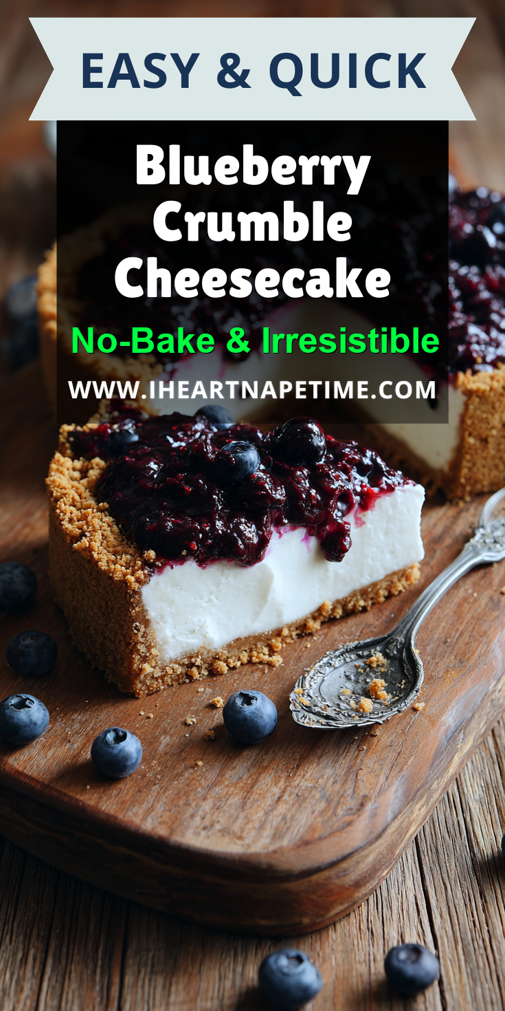 Blueberry Crumble Cheesecake served warm with cozy spices