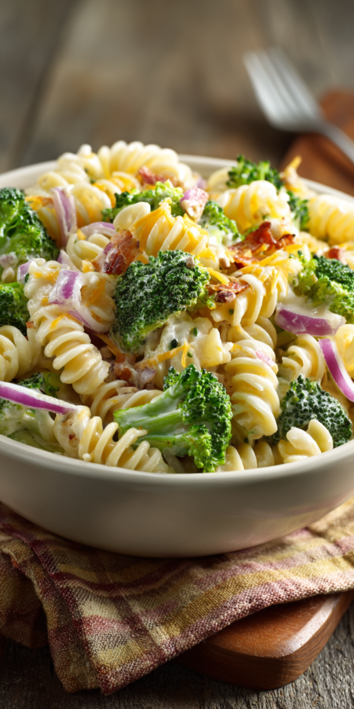 Broccoli and Cheddar Cold Pasta Salad Recipe