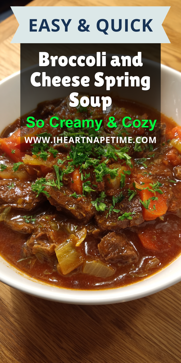 Broccoli and Cheese Spring Soup served warm with cozy spices