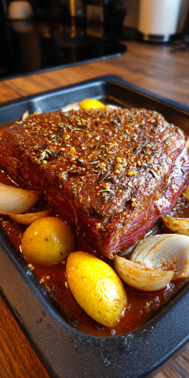 Brown Sugar & Mustard Glazed Corned Beef Recipe