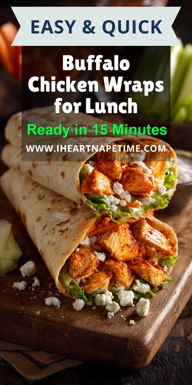 Buffalo Chicken Wraps for Lunch served on a plate