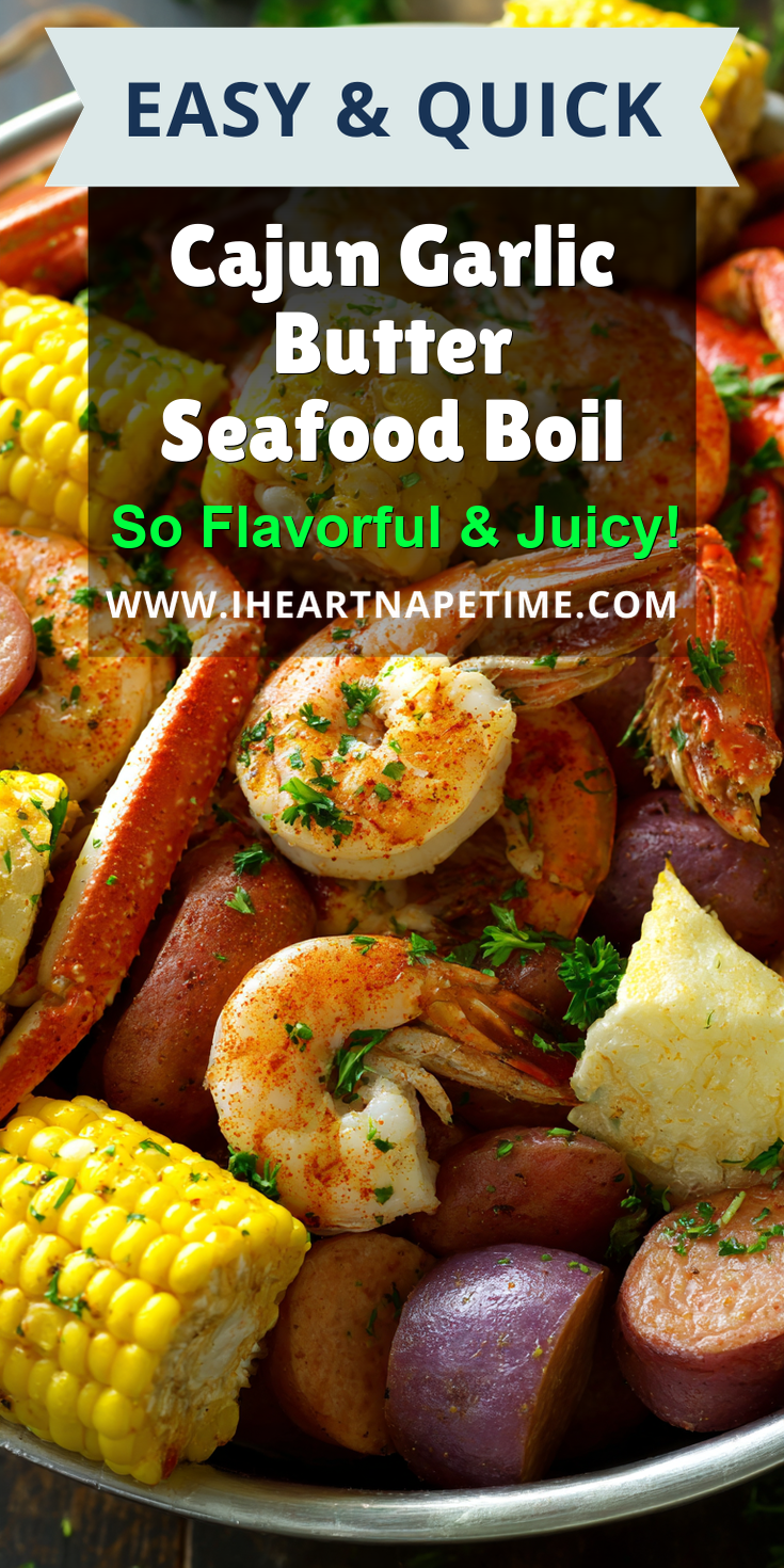 Cajun Garlic Butter Seafood Boil served warm with cozy spices