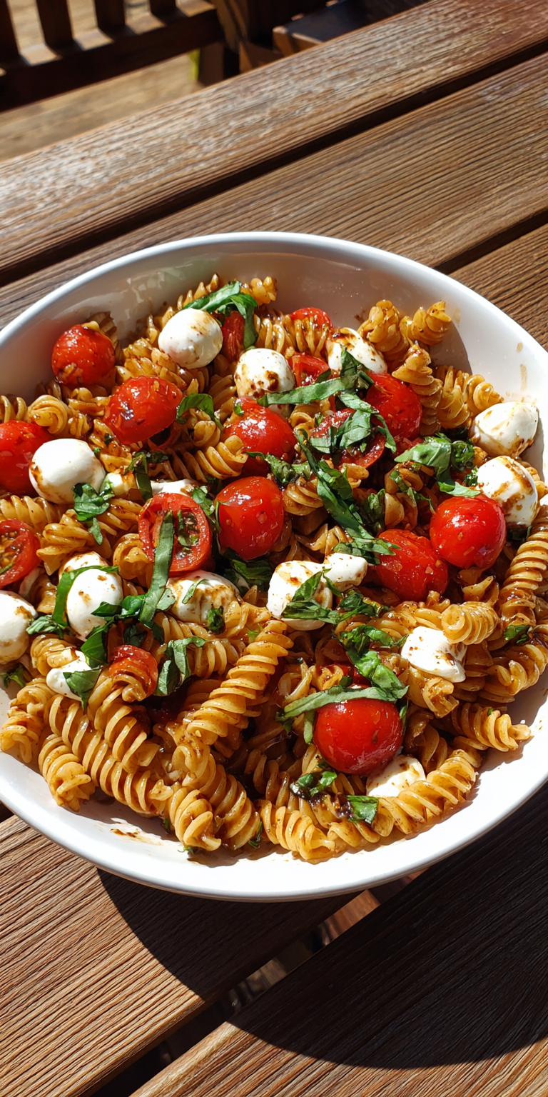 Caprese Pasta Salad Easy Salads served warm with cozy spices