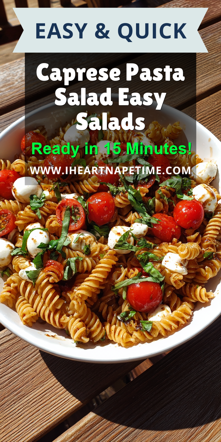 Caprese Pasta Salad Easy Salads served warm with cozy spices