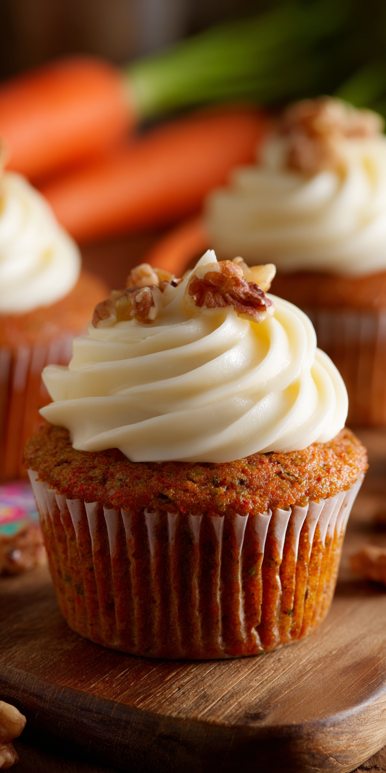 Carrot Cake Cupcakes with Swirled Frosting Recipe